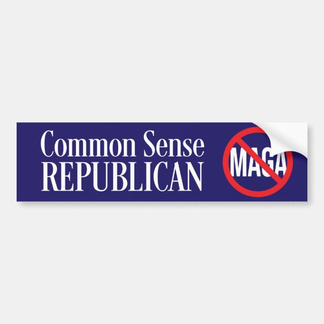 Common Sense GOP / Republican Against Trump MAGA Bumper Sticker (Front)