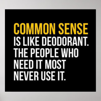 Common Sense Is Like Deodorant Poster