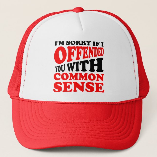 Common Sense Offended You Funny Ball Cap Hat (Front)