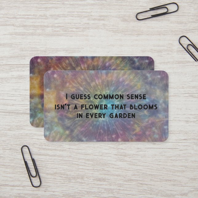 Common Sense Sarcastic Text Business Card (Front/Back In Situ)
