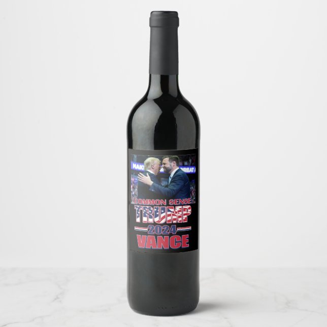 Common Sense Trump and Vance Wine Label (Front)