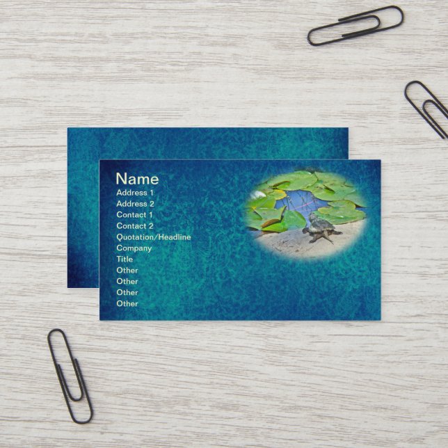 Common Snapping Turtle - Chelydra serpentina Business Card (Front/Back In Situ)