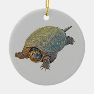 Common Snapping Turtle - Chelydra serpentina Ceramic Tree Decoration