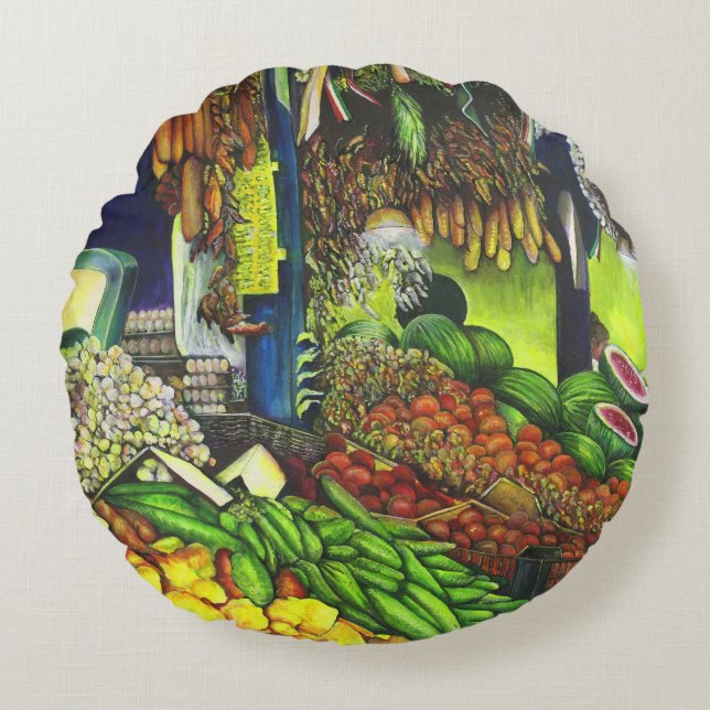 Common Threads of Human Interactions Round Cushion (Front)