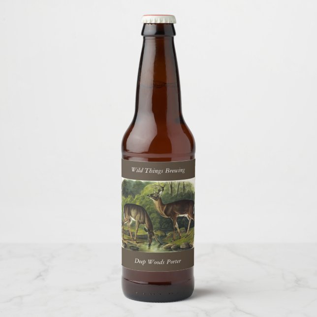 Common (White-tailed) Deer - Audubon's Quadrupeds Beer Bottle Label (Front)