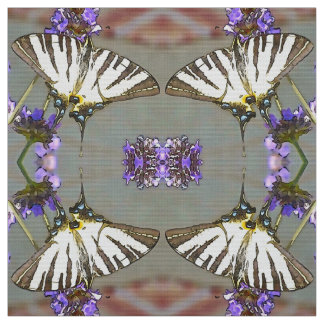Common Yellow Swallowtail On Lilac Flowers Black O Fabric