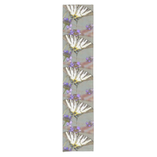 Common Yellow Swallowtail On Lilac Flowers Black O Short Table Runner