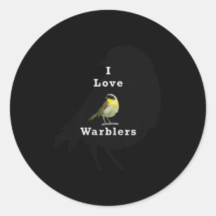 Common Yellowthroat Warbler ”i Love Warblers” Prem Classic Round Sticker