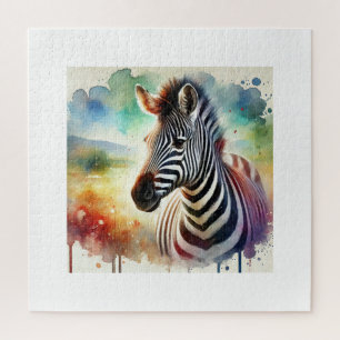 Common Zebra 210824AREF110 - Watercolor Jigsaw Puzzle