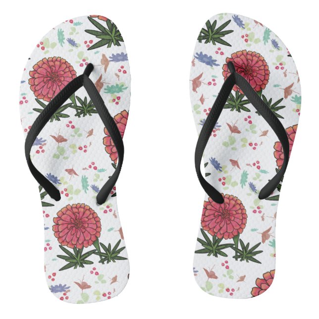 Common zinnia floral pattern jandals (Footbed)