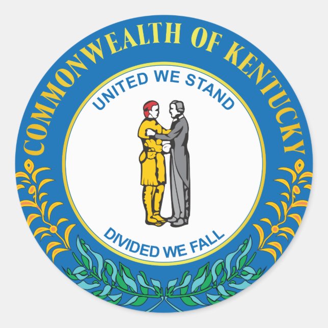 Commonwealth of Kentucky Classic Round Sticker (Front)
