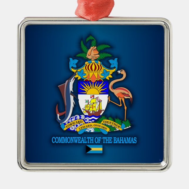 Commonwealth of the Bahamas COA Metal Tree Decoration (Front)