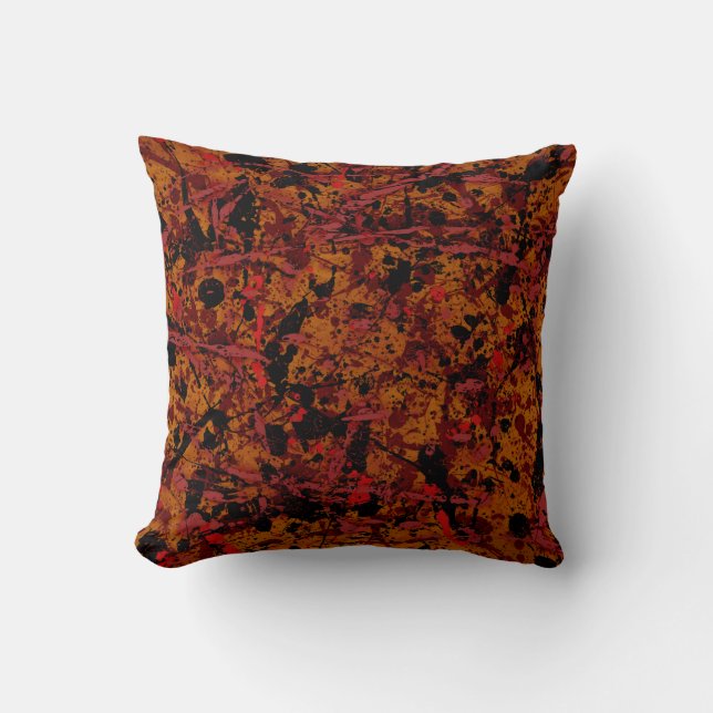 Commotion No. 1 Abstract Throw Pillow (Front)
