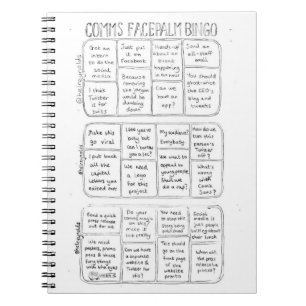 Comms Facepalm Bingo Notepad Notebook