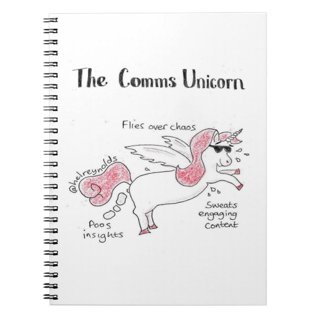 Comms unicorn notepad notebook (Front)