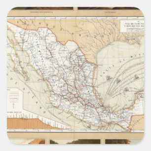 Communication and Transportation of Mexico Square Sticker