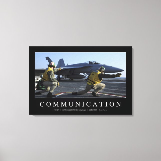 Communication: Inspirational Quote Canvas Print (Front)
