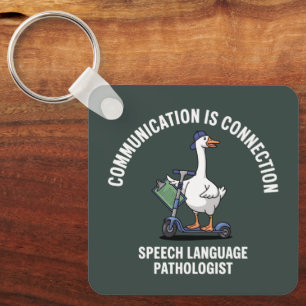 Communication Is Connection Speech Language Goose Key Ring