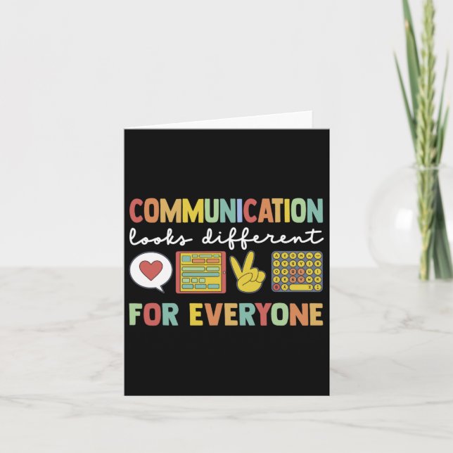Communication Looks Different For Everyone Autism  Card (Front)
