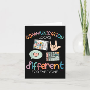 Communication Looks Different For Everyone Autism Card