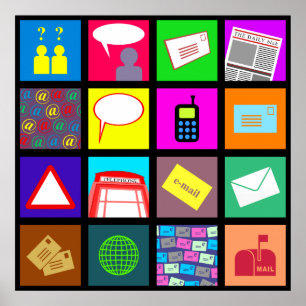 Communication Tile Wallpaper Poster