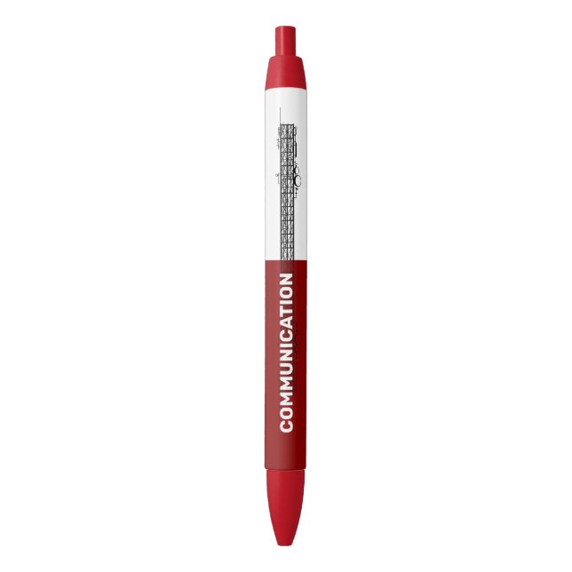 Communication Tower Red Ink Pen (Front Vertical)