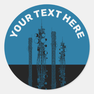 Communication Towers Classic Round Sticker