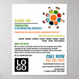 Communication Wheel, Translator & Interpreter Poster