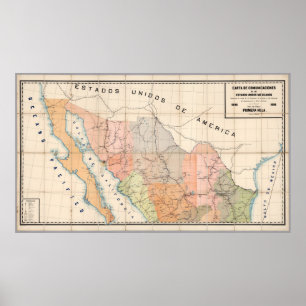 (Communications Letter) Map of Mexico Poster