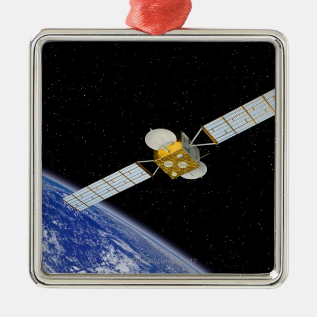 Communications Satellite Metal Tree Decoration (Front)