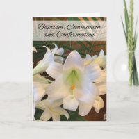 Communion And Confirmation RCIA White Lilies Ferns