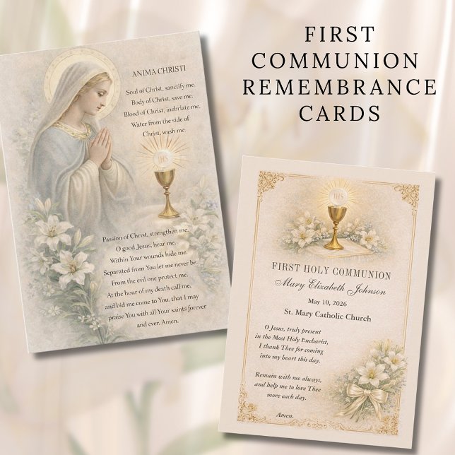 Communion Blessed Mary  Remembrance Holy Card (Creator Uploaded)