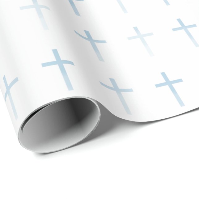 Communion Blue Cross Wrapping Paper (Roll Corner)