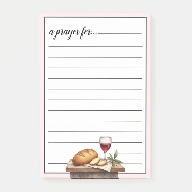 Communion Bread and Wine War Room Prayer Post-it Notes (Front)