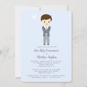 Communion Dove Boy Invitation