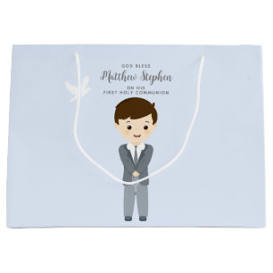 Communion Dove Boy Large Gift Bag