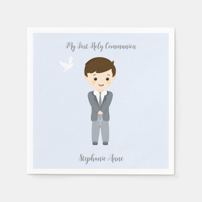 Communion Dove Boy Napkin (Front)