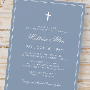 Communion For Him   Elegant Classic Cross Invitation