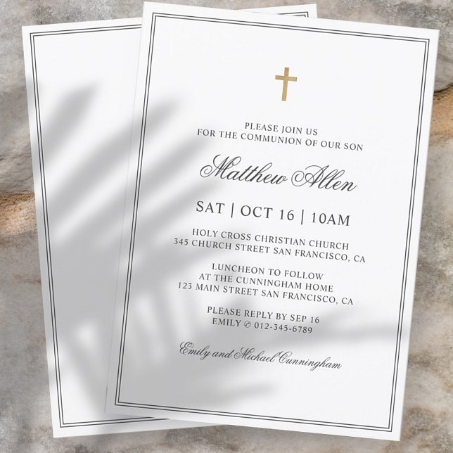 Communion For Him | Elegant Classic Cross Invitation (Creator Uploaded)