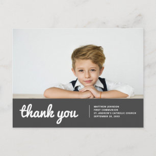 Communion For Him Modern Simple Photo Thank You Postcard