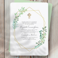 Communion Geometric Foliage Gold Cross