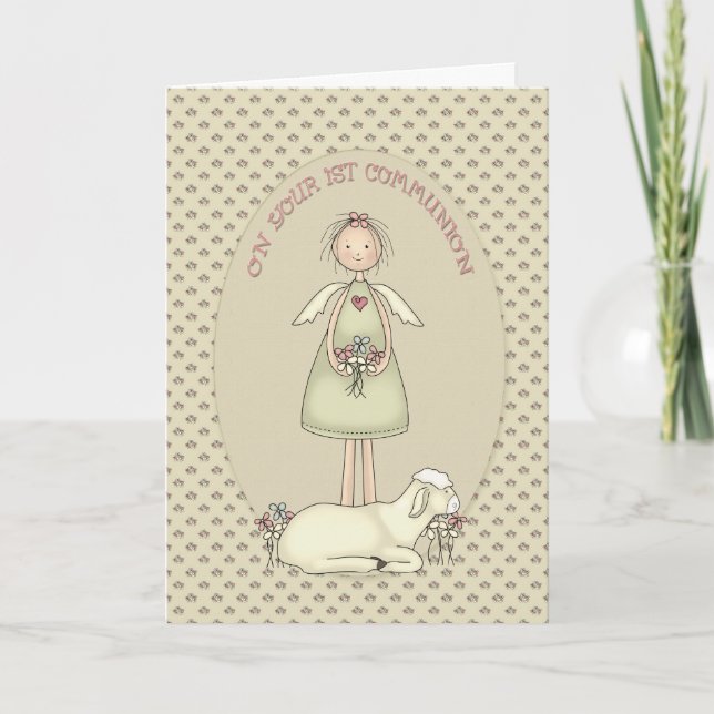 Communion Girl Angel Card (Front)