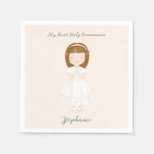 Communion Girl Praying Napkin