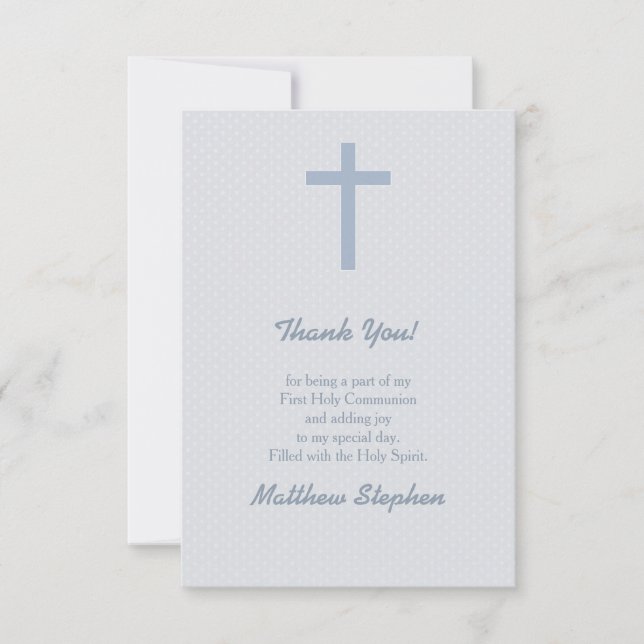 Communion Pastel Blue Cross Invitation (Front)