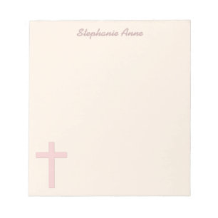 Communion Pastel Pink Cross Notepad