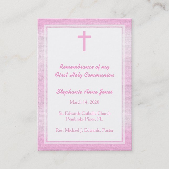 Communion Pink Watercolor Business Card (Front)