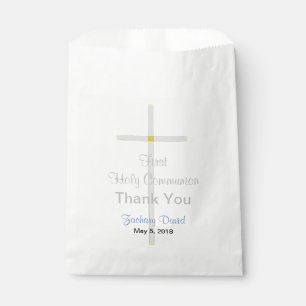 Communion Son Blue White Thank You Favour Bags