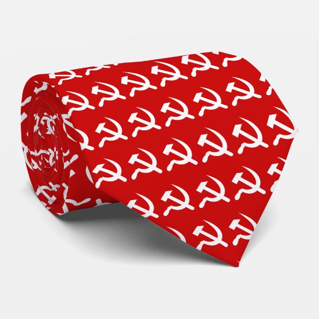 Communism hammer and sickle seamless pattern tie (Rolled)