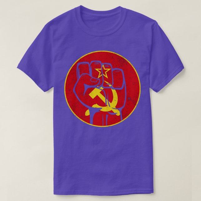 Communism Soviet Union Fist Hammer Sickle T-Shirt (Design Front)