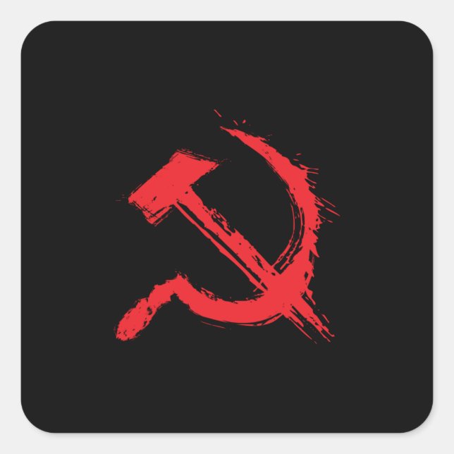 Communism symbol Soviet Square Sticker (Front)